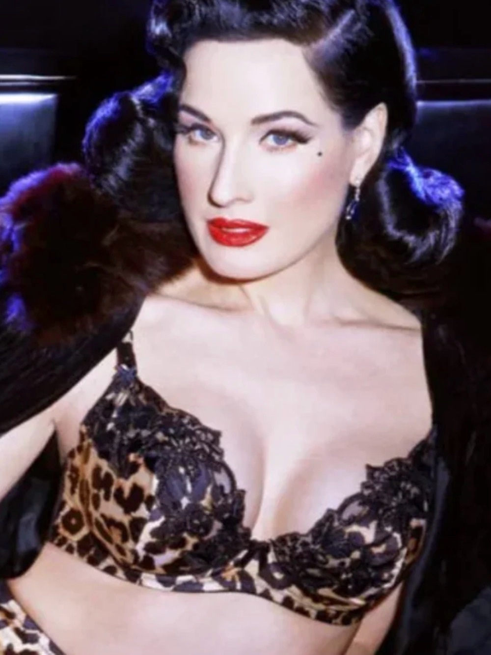 Dita Von Teese Millicent Leopard Plunge Bra 38D